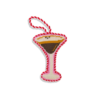 Espresso Martini Needlepoint Ornament