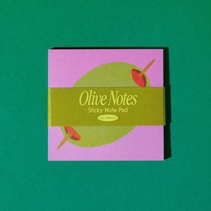 Martini Olive Sticky Notes