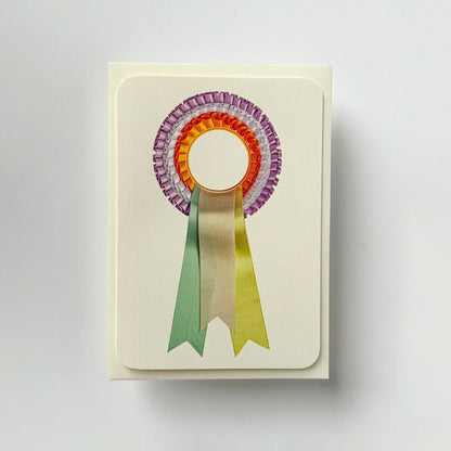 Pastel & Orange Rosette Greeting Card