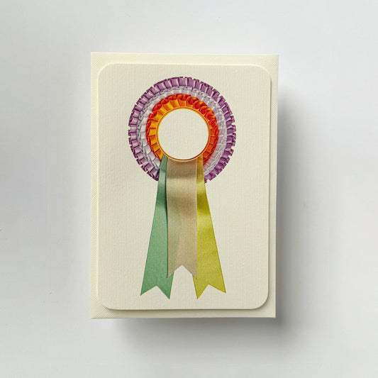 Pastel & Orange Rosette Greeting Card