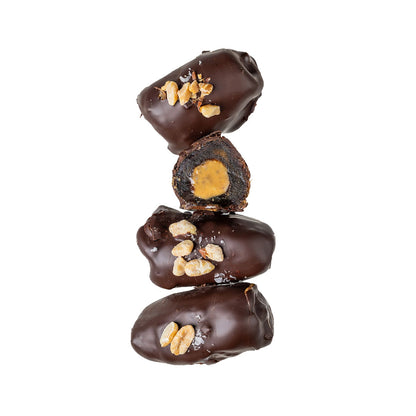 Peanut Butter Crunch Chocolate Covered Dates