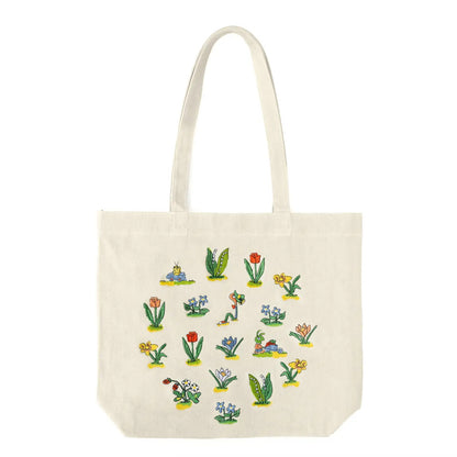 Richard Scarry Floral Embroidered Tote