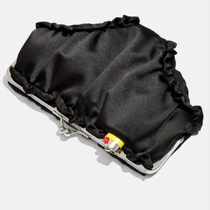 Undies Pouch in Black Satin