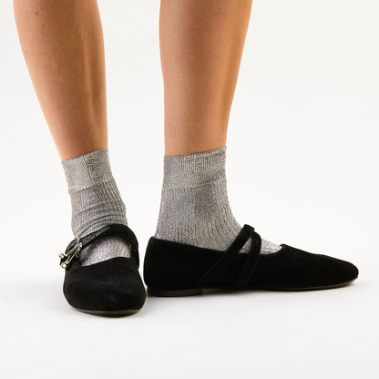 Ribbed Metallic Sock