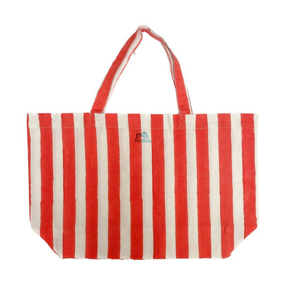 Beach Bag, Red & White Cabana Stripe