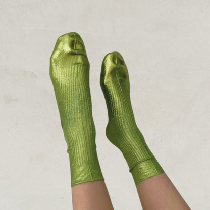 One Ribbed Laminated Sock