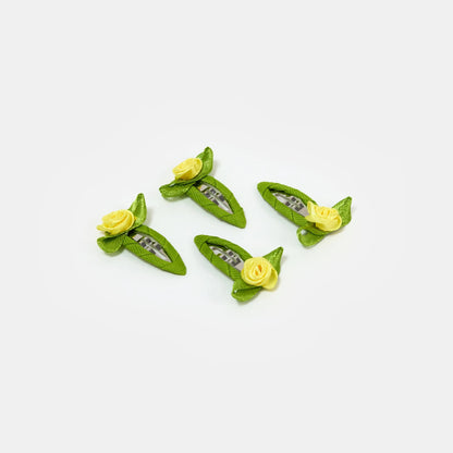 Yellow Rosette Snap Clips