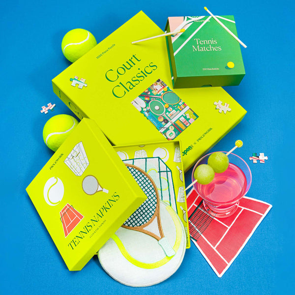 The Tennis Set | Tennis Puzzle, Napkins & Matches – Piecework