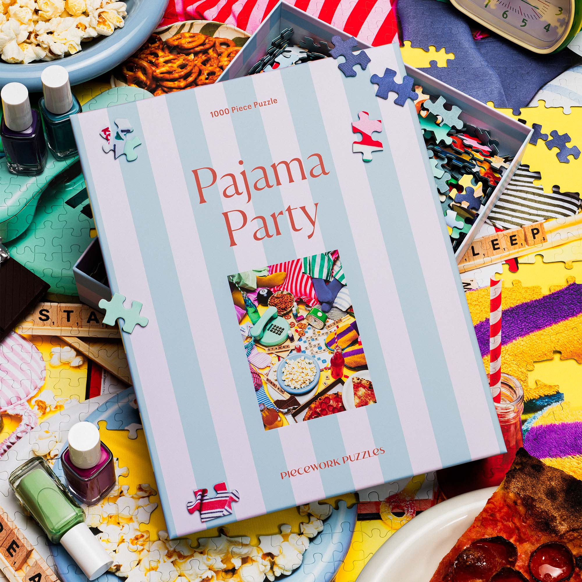 Pajama Party Puzzle – 1000-Piece Technicolor Sleepover – Piecework