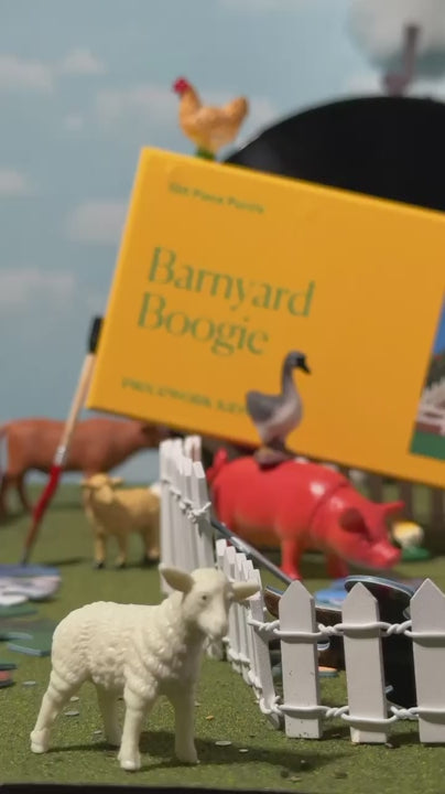 Video footage from the Barnyard Boogie puzzle product shoot.